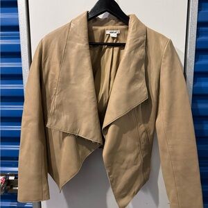 Helmut Lang asymmetrical petal leather jacket